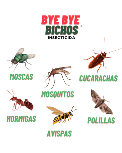 Insecticida Natural Byebyebichos 1lt Mata Moscas Cucarachas